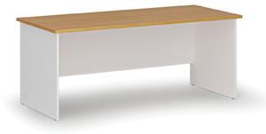 Kancelářský psací stůl rovný PRIMO WHITE, 1800 x 800 mm, bílá/buk