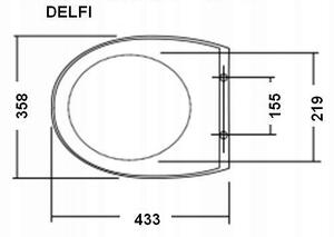Cersanit Delfi, antibakteriální sedátko z duroplastu, bílá, K98-0001
