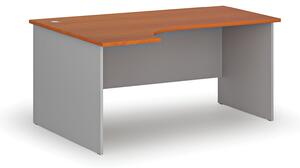 Rohový kancelářský psací stůl PRIMO GRAY, 160x120 cm, levý, šedá/třešeň