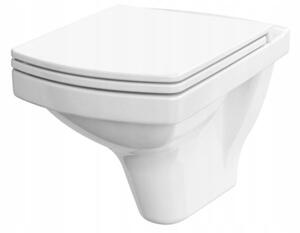 Cersanit Easy Clean On, závěsná wc mísa 52,5x36cm + antibakteriální sedátko z duroplastu, bílá, K701-144