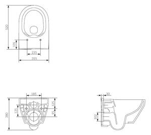 Cersanit Crea WC mísa závěsná oválná se sedátkem CleanOn, bílá, S701-212