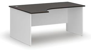 Kancelářský rohový pracovní stůl PRIMO WHITE, 1600 x 1200 mm, levý, bílá/wenge