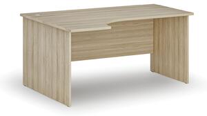 Kancelářský rohový pracovní stůl PRIMO WOOD, 1600 x 1200 mm, levý, dub přírodní