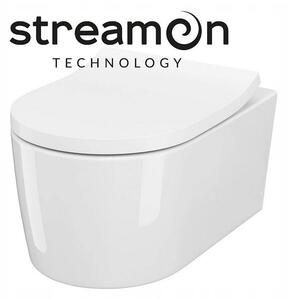Cersanit Inverto závěsná wc mísa StreamOn 52 x 35,5 cm + pomalu-padající sedátko, Bílá, S701-432