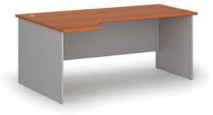 Rohový kancelářský psací stůl PRIMO GRAY, 180x120 cm, levý, šedá/třešeň