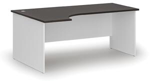 Kancelářský rohový pracovní stůl PRIMO WHITE, 1800 x 1200 mm, levý, bílá/wenge