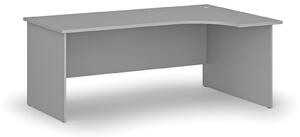Rohový kancelářský psací stůl PRIMO GRAY, 180x120 cm, pravý, šedá