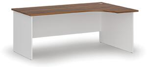 Kancelářský rohový pracovní stůl PRIMO WHITE, 1800 x 1200 mm, pravý, bílá/ořech