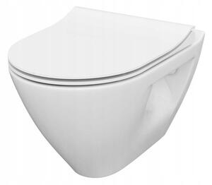 Cersanit Mille Clean On, závěsná wc mísa se sedátkem z duroplastu, bílá, S701-454