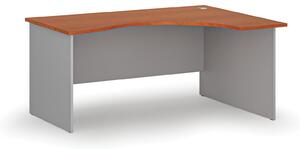 Ergonomický kancelářský pracovní stůl PRIMO GRAY, 1600 x 1200 mm, pravý, šedá/třešeň