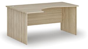 Ergonomický kancelářský psací stůl PRIMO WOOD, 160x120 cm, levý, dub přírodní
