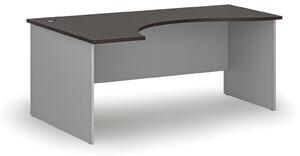 Ergonomický kancelářský pracovní stůl PRIMO GRAY, 1800 x 1200 mm, levý, šedá/wenge
