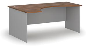 Ergonomický kancelářský pracovní stůl PRIMO GRAY, 1800 x 1200 mm, levý, šedá/ořech