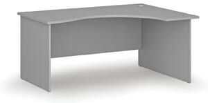 Ergonomický kancelářský psací stůl PRIMO GRAY, 160x120 cm, pravý, šedá