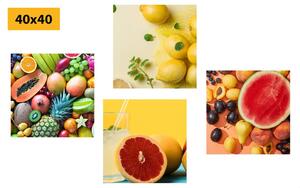 Set obrazů pestré ovoce