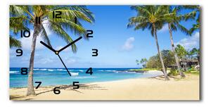 Skleněné hodiny na stěnu Tropická pláž pl_zsp_60x30_f_53431750