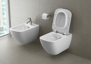 Cersanit Virgo - závěsná wc mísa CleanOn s pomalu padajícím sedátkem, bílá, S701-427