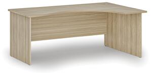 Ergonomický kancelářský psací stůl PRIMO WOOD, 180x120 cm, pravý, dub přírodní