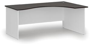 Ergonomický kancelářský pracovní stůl PRIMO WHITE, 1800 x 1200 mm, pravý, bílá/wenge