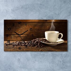 Skleněné hodiny na stěnu tiché Šálek kávy pl_zsp_60x30_f_54604060