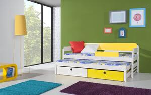 Dětská postel s přistýlkou a úložným prostorem NATY1, masiv borovice