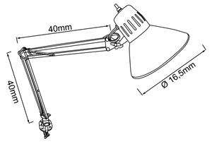 Brilliant - Stolní lampa s klipem HOBBY 1xE27/40W/230V černá