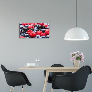 Moderní skleněné hodiny na stěnu Lesní ovoce pl_zsp_60x30_f_55354220