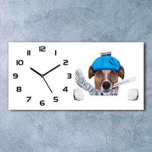 Moderní skleněné hodiny na stěnu Nemocný pes pl_zsp_60x30_f_56627196