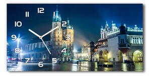 Moderní skleněné hodiny na stěnu Krakov noc pl_zsp_60x30_f_56831462
