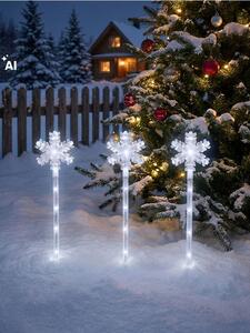 Sinsay - Sada zapichovacích LED zahradních světel s motivem hvězdičky 3 pack - krémová