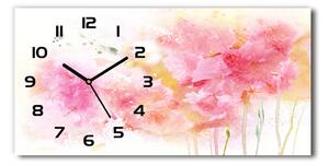 Moderní skleněné hodiny na stěnu Květiny pl_zsp_60x30_f_58101440