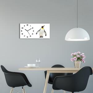 Moderní skleněné hodiny na stěnu Tučňák pl_zsp_60x30_f_59348064