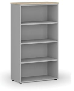 Kancelářský regál PRIMO GRAY, 800 x 420 x 1434 mm, šedá/dub přírodní
