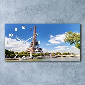Skleněné hodiny na stěnu Eiffelova věž Paříž pl_zsp_60x30_f_59254074
