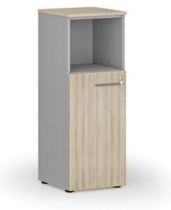 Kombinovaná kancelářská skříň PRIMO GRAY, 400 x 420 x 1087 mm, šedá/dub přírodní