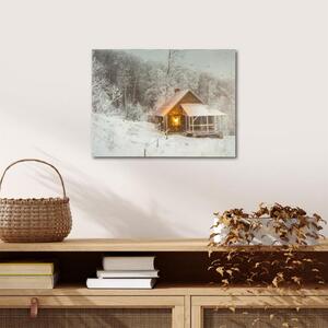 Nexos 86796 Nástěnná malba Zimní dům, 1 LED, 30 x 40 cm