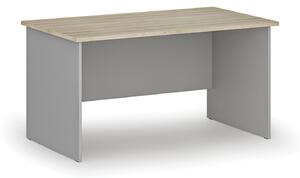 Kancelářský psací stůl rovný PRIMO GRAY, 1400 x 800 mm, šedá/dub přírodní