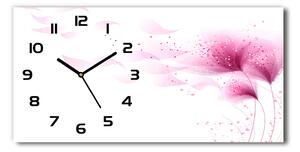 Skleněné hodiny na stěnu tiché Růžové květiny pl_zsp_60x30_f_59922852