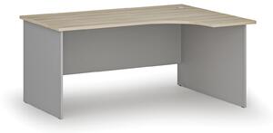 Kancelářský rohový pracovní stůl PRIMO GRAY, 1600 x 1200 mm, pravý, šedá/dub přírodní