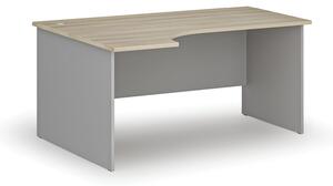 Rohový kancelářský psací stůl PRIMO GRAY, 160x120 cm, levý, šedá/dub přírodní
