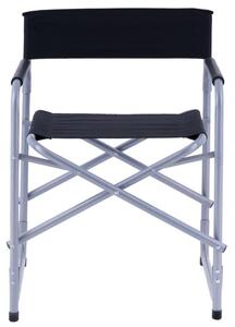 Skládací kempingová židle, ocelová, černá, 73 cm