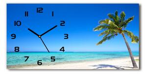 Skleněné hodiny na stěnu Tropická pláž pl_zsp_60x30_f_60645814