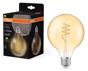 Zlatá LED žárovka E27 3.4W VINTAGE GLOBE, teplá bílá