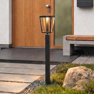 Lucande LED osvětlení cesty Lynx, 95,5 cm, černé, IP65, Černá, kov, Moderní