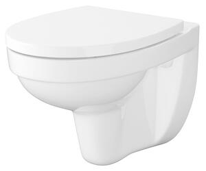 Cersanit Cersania SimpleOn, závěsná WC mísa 52,5x36x37,5 cm + sedátko s pomalým zavíráním z polypropylenu, horizontální odpad, bílá, S701-557