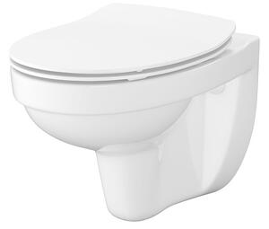 Cersanit Cersania SimpleOn, závěsná WC mísa 52,5x36x37,5 cm + sedátko s pomalým zavíráním z duroplastu, horizontální odpad, bílá, S701-566