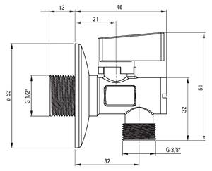 Deante, rohový kulový ventil s filtrem 1/2" - 3/8", VFA_B62M