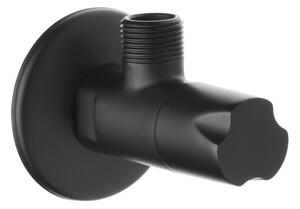 Invena, úhlový ventil s keramickou hlavou 1/2" X 1/2", černá matná, INV-ZW-49-01C-W