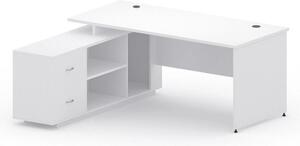 Kancelářský stůl se skříňkou MIRELLI A+ 1600 x 1600 mm, levý, bílý