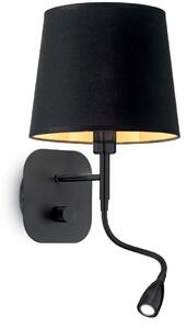 Ideal Lux Ideal Lux 158242 LED nástěnné svítidlo se směrovou lampičkou Nordik 1x40W | E14 | 45lm | 3000K - černá